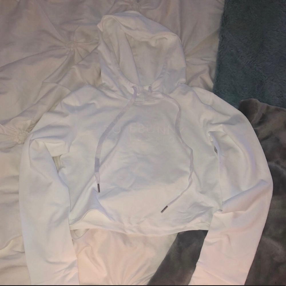 Buffbunny white crop hoodie in perfect condition.